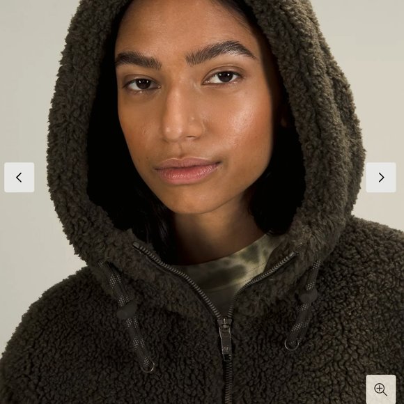 NWT Lululemon Textured Fleece Half-Zip Dark Olive Size 8 - Picture 3 of 6